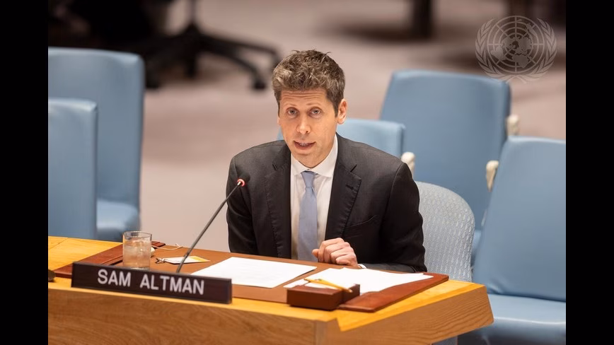 Le PDG d'OpenAI, Sam Altman, s'exprime devant le Conseil de sécurité de l'ONU sur l'intelligence artificielle et la sécurité internationale à New York, le 23 septembre 2026