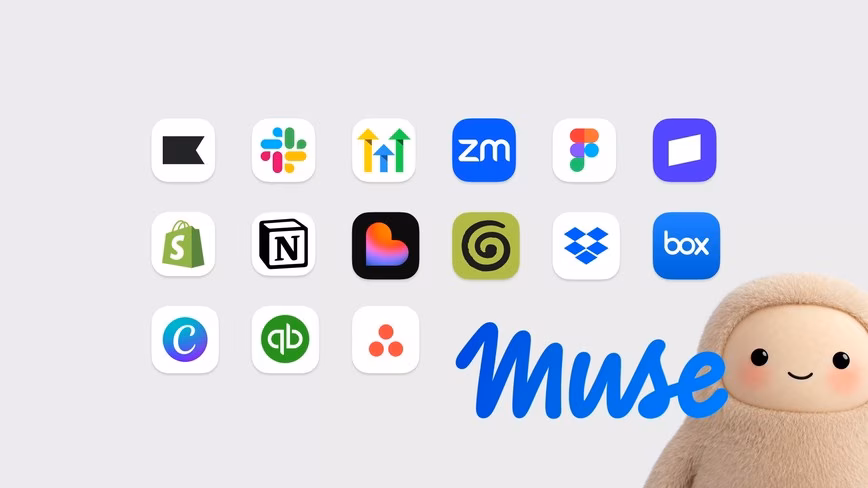 Muse for Small Business se connecte à des outils comme Shopify, Slack et QuickBooks