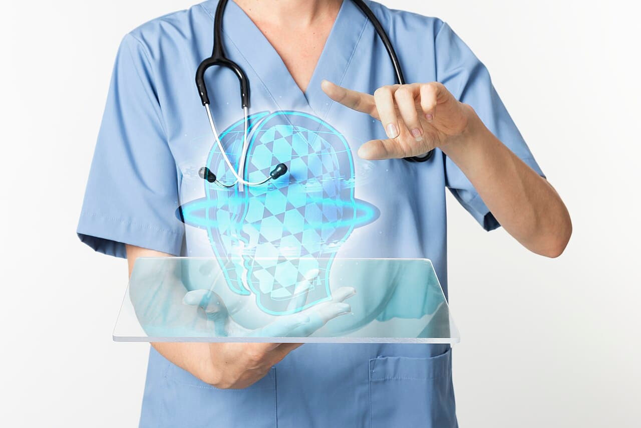 Doctors using transparent tablet with hologram medical technology (50812636116)
