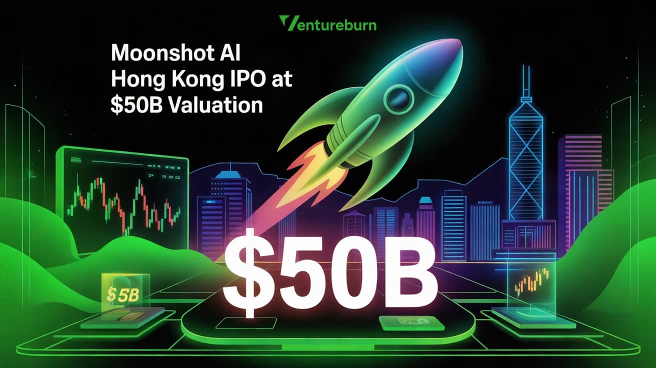 Skyline futuriste de Hong Kong avec une fusée en lancement et des réseaux neuronaux d'IA lumineux.